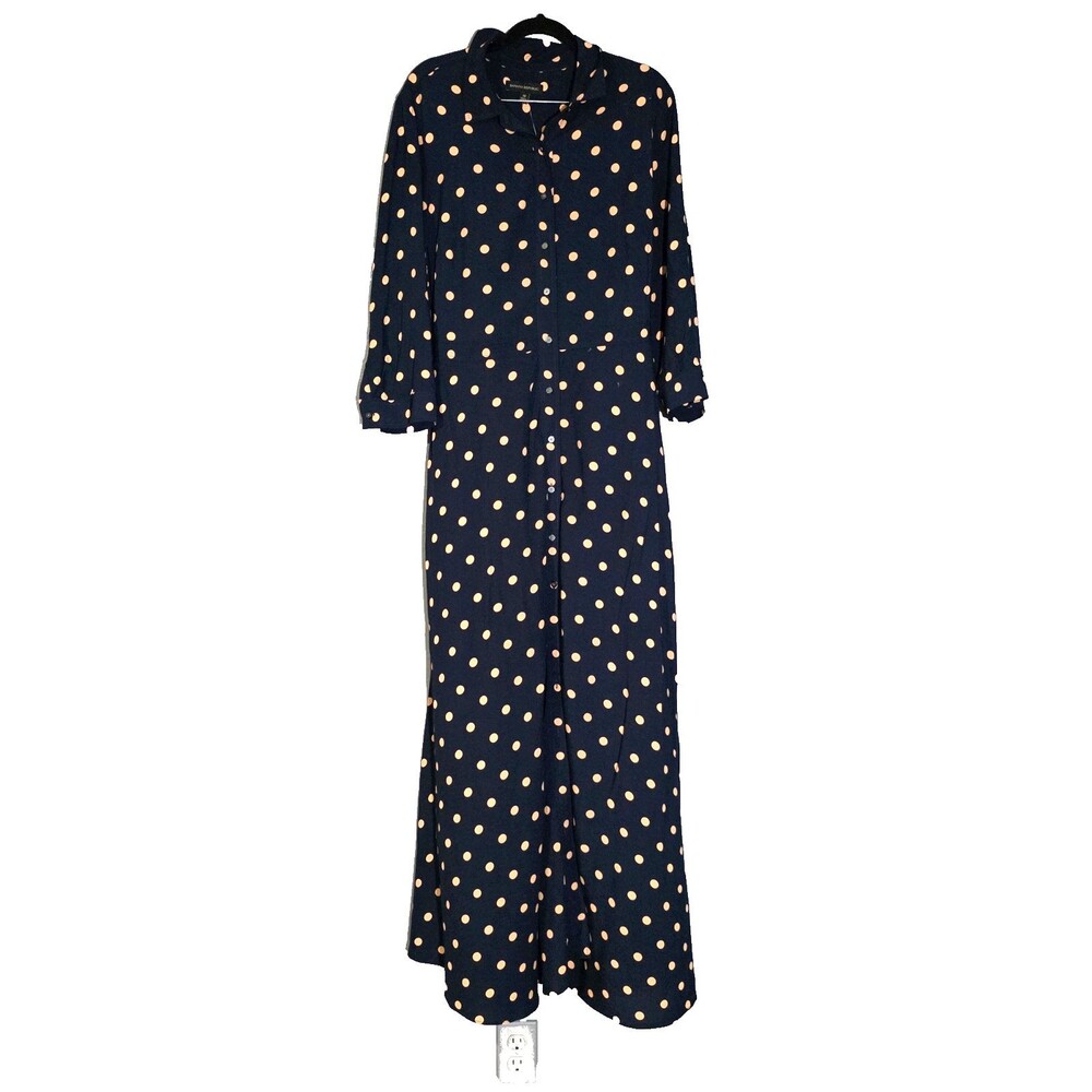 Banana Republic Blue Polka Dot Maxi Dress sz 10